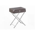thumbnail image 7 of Accent Table for Living Room & Bedroom - Brown Laminate, Spacious Rectangular Top, One Drawer on Metal Glides & Chrome Metal Legs, 7 of 7