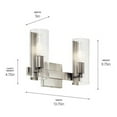 thumbnail image 7 of 55167NI Kichler Lighting Jemsa - 2 Light Bath Vanity In Modern Style-9.75 Inches Tall and 13.75 Inches Wide-Brushed Nickel Finish, 7 of 7