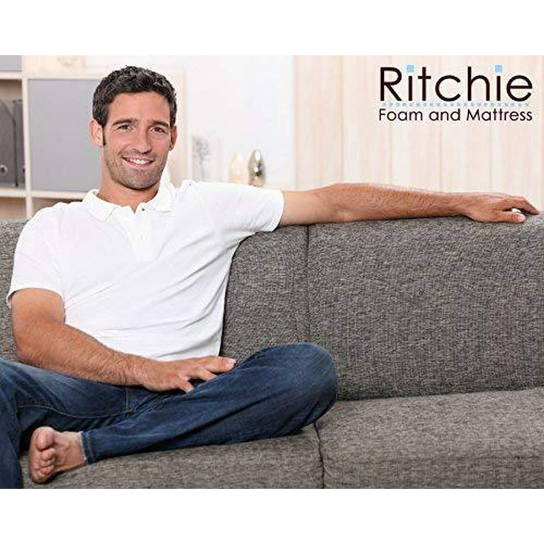 High Density Upholstery Foam Cushion 7T x 24W x 80L (50ILD) Extra Firm  Couch Cushion Replacement, Foam Padding, (White) by Ritchie Foam 