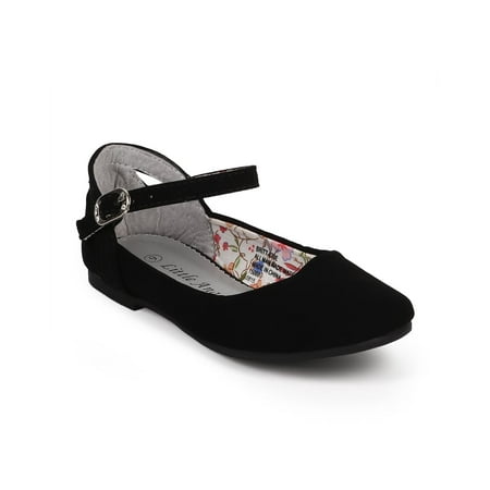 Birkenstock Nubuck Shoes Little Angel DF08 Nubuck Round Toe Cutout Mary Jane Ballet Flat (Toddler/ Little Girl/ Big Girl) ()