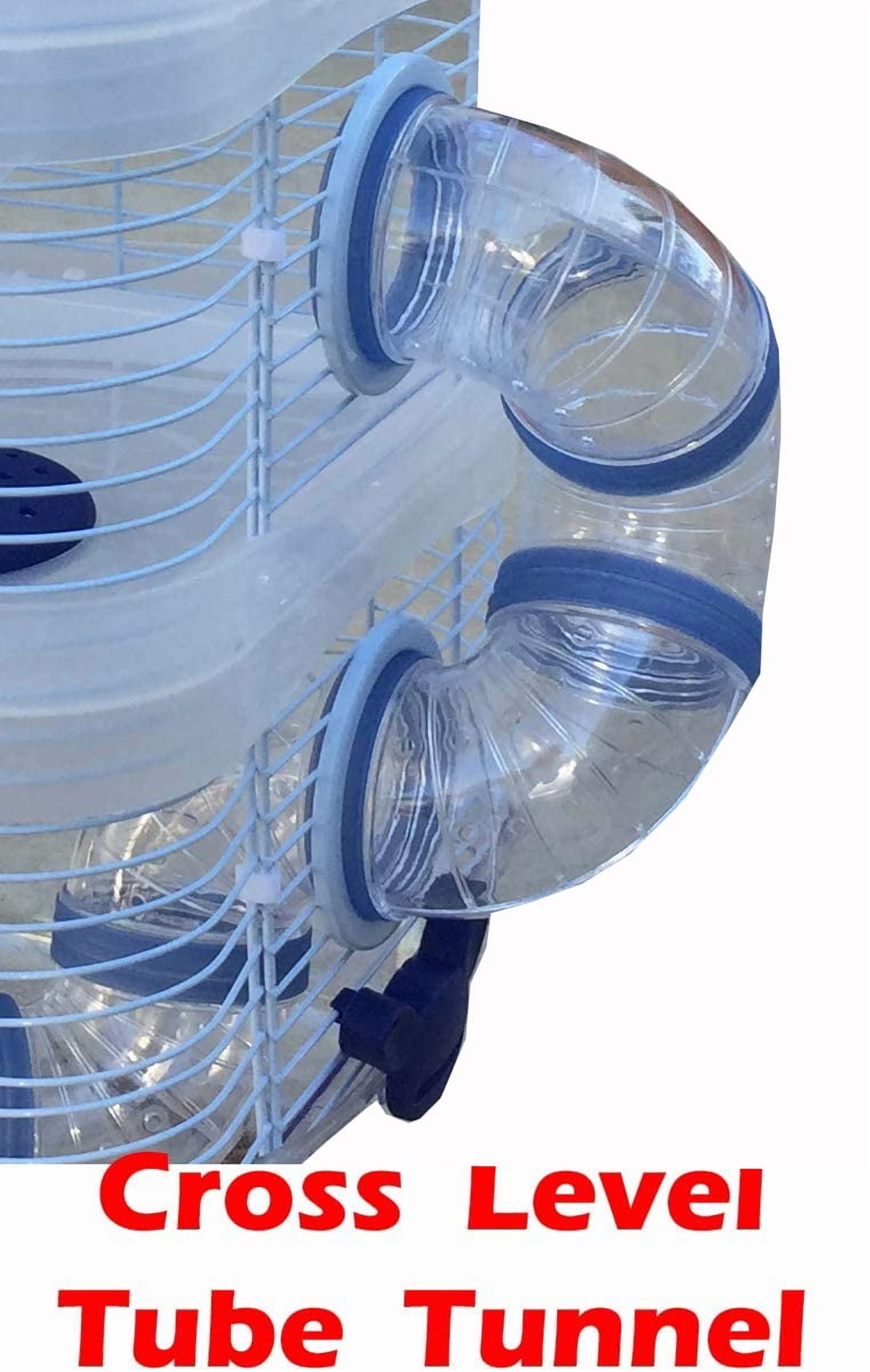 Blue Acrylic Clear Expansible and Customizable 3-Solid Story Acrylic Clear Hamster Home Habitat Mouse Home House Cage For Rodent Gerbil Mice Rat With Accessories