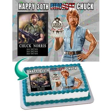 Chuck Norris - Edible Cake Topper - 11.7 x 17.5 Inches 1/2 Sheet rectangular