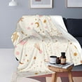 thumbnail image 6 of Cute Celestial Night Sky Space Stars Planets Crescent Blanket Valentine Day Gifts for Girls Women Soft Flannel Throw Blanket for Bed Home Sofa Decor 60"X50", 6 of 6