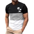 thumbnail image 1 of Mens Casual Pantalones Cortos Cuello Redondo Patchwork Impresión Suéter Blusa de Fitness, Camisetas para Hombre, 1 of 4