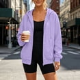 thumbnail image 6 of Stamzod Fall Fashion Clothing Zip Up Hoodie Women Drop Shoulder Long Sleeve Hooded Sweatshirt Casual Loose Hoodies Jackets Purple-4 M, 6 of 9