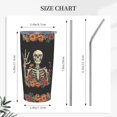 thumbnail image 3 of Skull Tumbler with Lid and Straw 20 OZ Stainless Steel Travel Coffee Mug Double Wall Insulated Cup Leakproof for Car Sports Cafe Office, 3 of 7