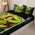 thumbnail image 3 of Castle Fairy Dinosaur Jungle Letter D Zipper Twin Comforter Sets with Fitted Sheet and 2 Pillowcases,Cartoon Wildlife Dino Zipper Bedding Set,4-Piece,Reversible, 3 of 6