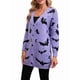 thumbnail image 2 of Cárdigan de Punto Holgado Informal de Larga con Botones para Mujer, con Diseño de Murciélago de Halloween. Púrpura M, 2 of 10