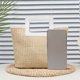 thumbnail image 5 of Bolso tote de paja tejido de gran capacidad | Bolso de mano con asa cuadrada tejida | Bolso multiusos para la playa, viajes, compras y uso diario, 5 of 6