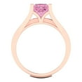 thumbnail image 4 of Clara Pucci 18K Rose Gold 2.28 Simulated Pink Diamond Engraveable Engagement Ring + Wedding Band Set, 4 of 7