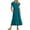 Blue, variant on Uaswgudfs 2025 Women's Tiered Midi Dress with Pockets - Summer Casual Short Sleeve & Lightweight Flowy Silhouette Army Green L