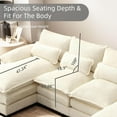 thumbnail image 4 of BISHE U-Shaped Sectional Cloud Sofa, 110" Chenille Modular Couch with Double Chaise, 4-Seater Comfy Sleeper Sofa for Living Room, Modern Oversized Upholstered Furniture, Beige, 4 of 6