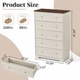 thumbnail image 3 of Ktaxon Large 5 Drawer Dresser Solid Wood Chest of Drawers with Soft Close Slides Storage Cabinet for Bedroom Living Room Entryway Brown & Gray, 3 of 10