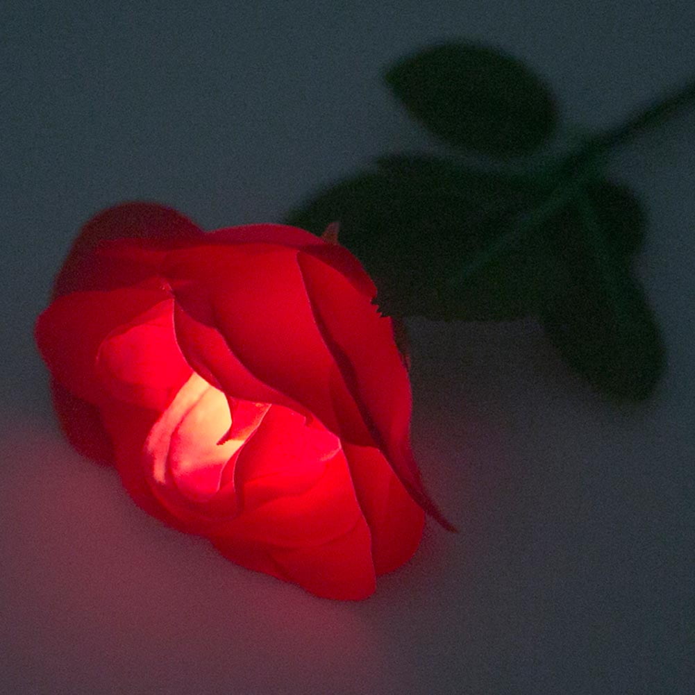 Rinco Valentines Day Light Up Rose 19in LED Accessory, Single, Red