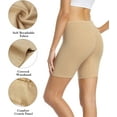 thumbnail image 6 of wirarpa Women's Comfortable Cotton Boxer Briefs Underwear, Anti-Chafing Shorts, Beige, 4 Pack, Sizes 5-12, 6 of 6