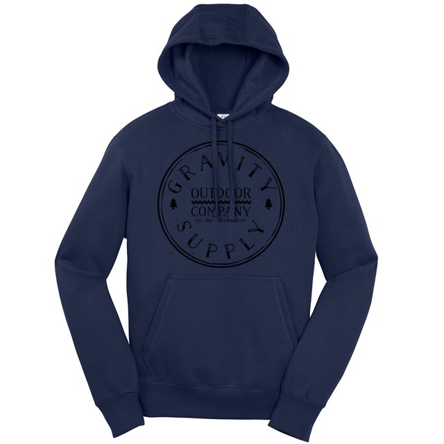 Suministro de gravedad Jersey con capucha al aire libre - Logotipo negro - verdadera marina - 2XL Gravity Outdoor Co. Sudadera