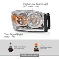 thumbnail image 6 of PIT66 Headlight w/Blubs Headlamp Chrome RH Passenger Side Fit For Dodge Ram 1500 2500 3500 2006-2009, 6 of 9