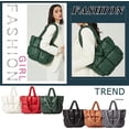 thumbnail image 2 of Puffer Tote Bag for Women Quilted Puffy Handbag Light Winter Down Cotton Padded Shoulder Bag Down Padding Tote Bag, 2 of 7