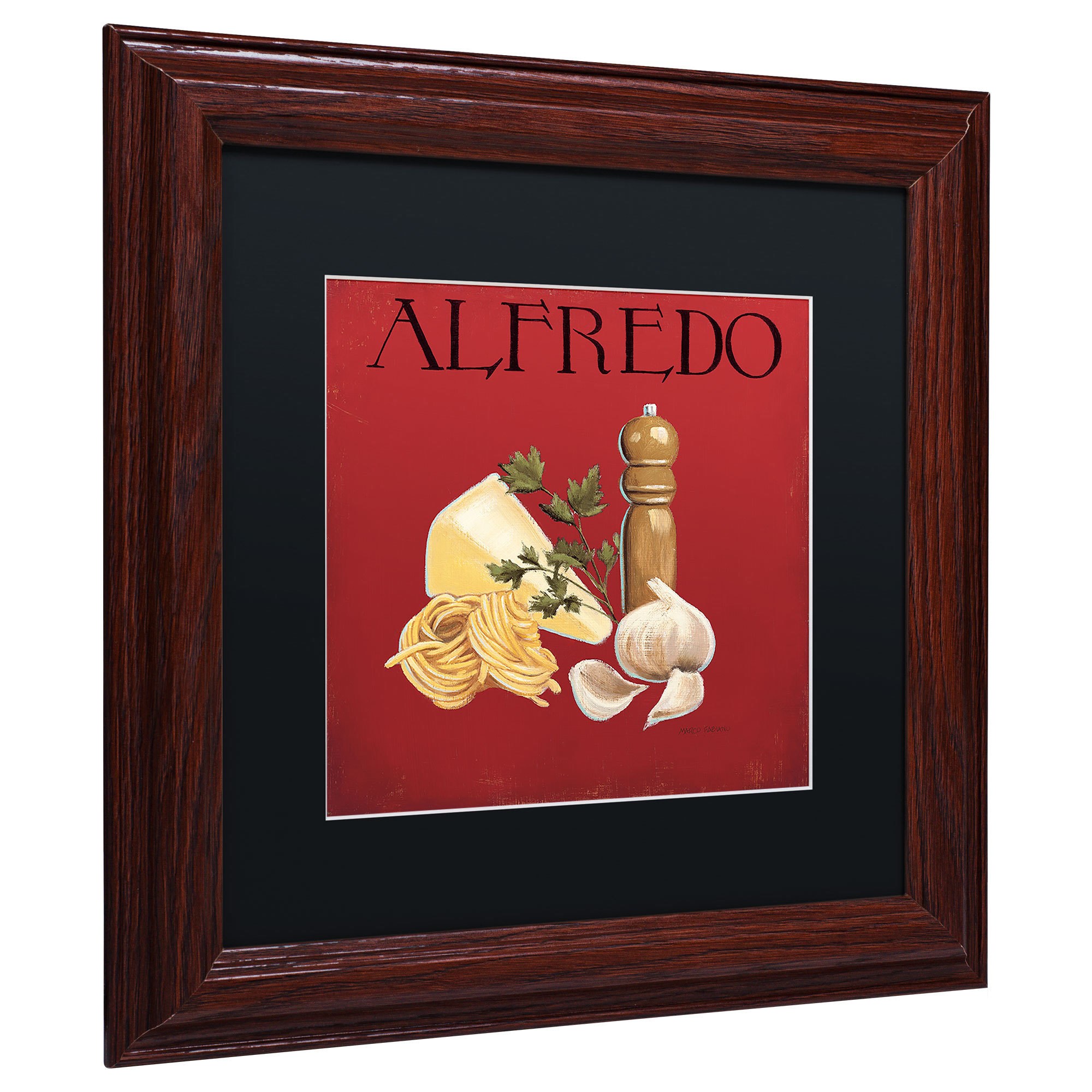 Trademark Fine Art "Italian Cuisine III" Canvas Art by Marco Fabiano Black Mat, Wood Frame