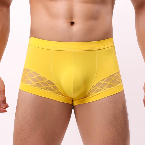 Ropa Interior Para Hombre, Calzoncillos De Nailon Con Empalme De Malla, Cintura Media, Algodón Transpirable, Para Jóvenes.