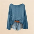 thumbnail image 3 of Womens Shirts Sequin Top Blue Long Sleeve Sparkle Shirt Glitter Tops Sequin Holiday Tops Holiday Outfits for Women, 3 of 4