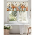 thumbnail image 7 of Fall Thanksgiving Kitchen Valances for Windows Orange Green Blue Pumpkins Retro Leaf Valance Curtains&nbsp; for Kitchen /Living Room/Bedroom/ Bathroom Decor, 42"x12 " ,Rod Pocket 1 Panel,, 7 of 7