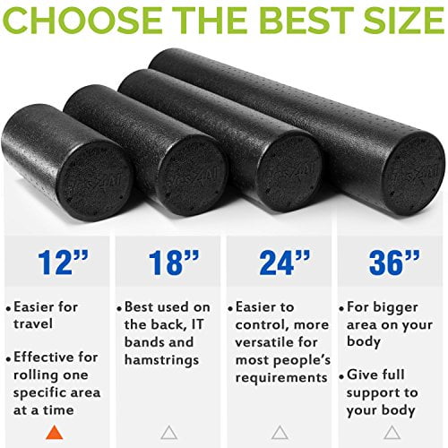 Yes4all epp exercise foam roller extra firm high density foam cheap roller best for flexibility and rehab exercises