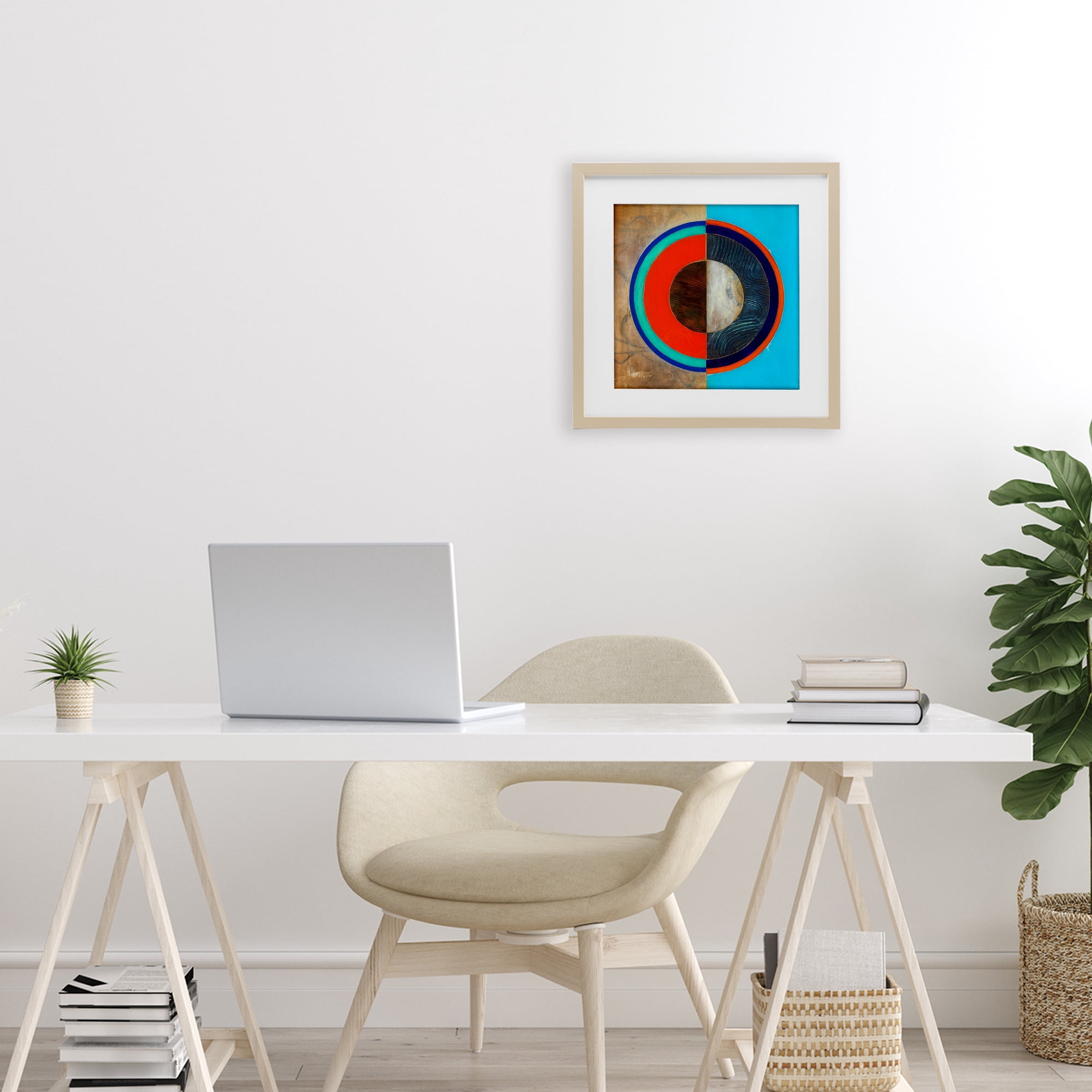 Stupell Industries Red Arc Summer Circle Birch Framed Print Under Glass, design by Matthew Finger