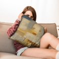 thumbnail image 7 of Contemporary Art Inspired Throw Pillow Covers, Brown Blue Abstract Oil Painting, 18x18 inches Set of 2, Stylish and Decorative for Modern Home Decor, Ideal for Bedroom, Living Room, Couch and Sofa, 7 of 7