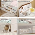 thumbnail image 5 of Twin Size Bed Frame with 4 Storage Drawers, Wooden Platform Bed with Guardrail Headboard and Ladder, No Box Spring Needed for Bedroom, White, 5 of 9