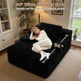 thumbnail image 6 of Ovios 67'' Oversized Chaise Lounge Chair Indoor Cloud Plush Corduroy Floor Sofa Bed Deep Seat No Assembly Couch with Cup Holders for Living Room, Black, 6 of 12