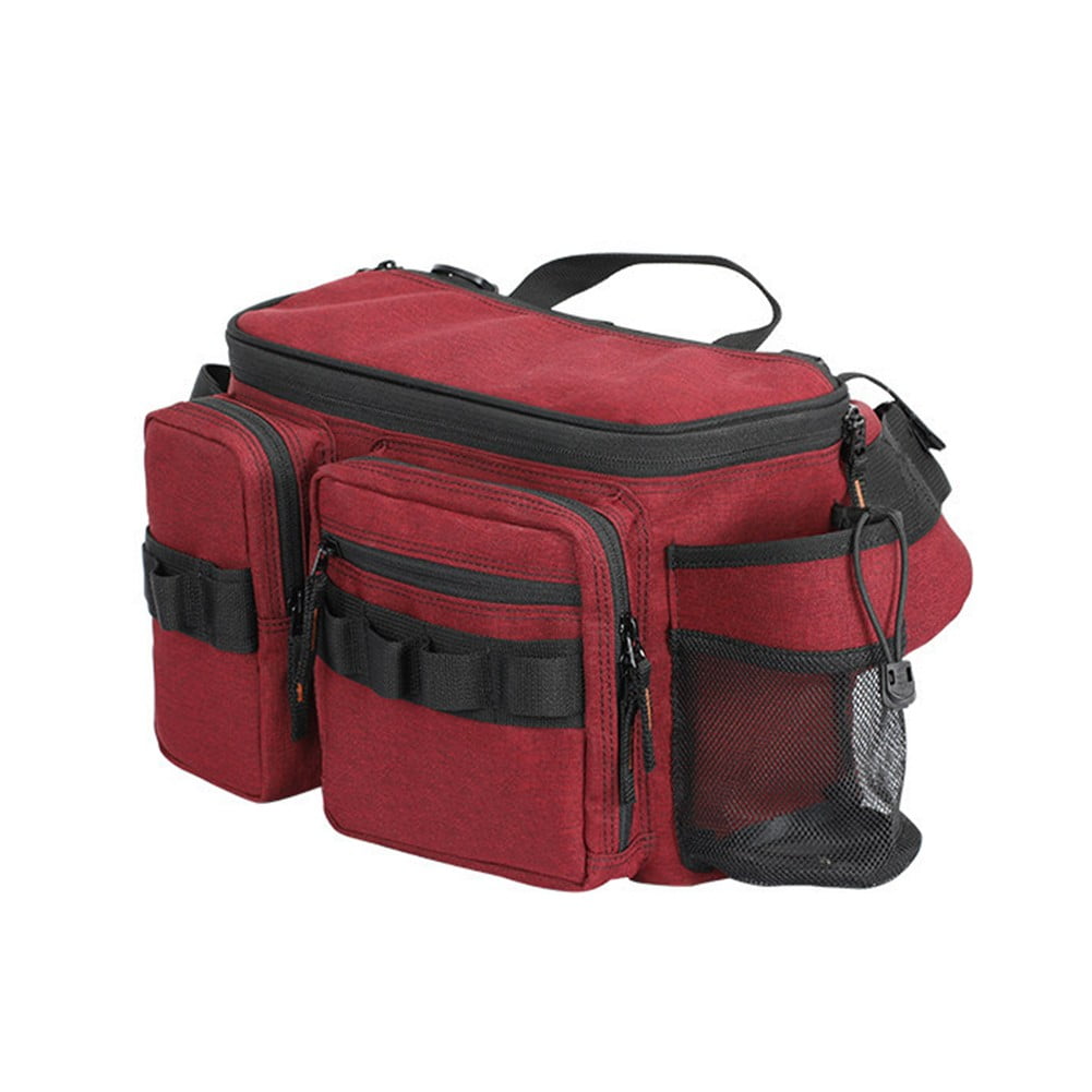 Mosiee Rx1911 Fishing Waist Bag Large Capacity Portable Tackle Storage Lure Tools Red Large