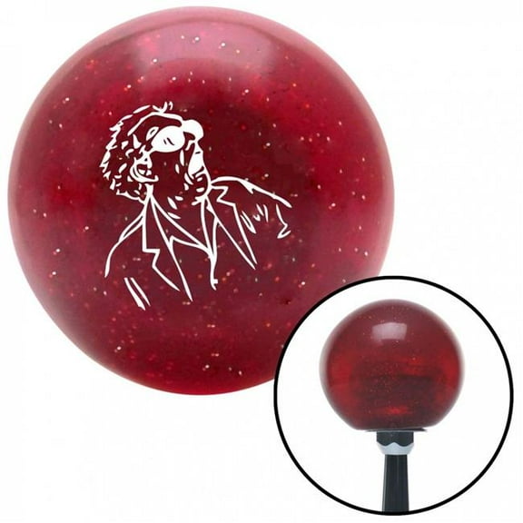 American Shifter 53395 White Great Scott Red Metal Flake Shift Knob with M16 x 1.5 Insert Shifter Auto