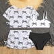 thumbnail image 1 of Traje de baño de 2 piezas para mujer, trajes de baño para mujer, traje de baño de verano estampado de dos piezas para niñas, conjunto de cuatro piezas de trajes de baño para niños, 1 of 7