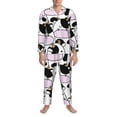 thumbnail image 3 of Lsque Cute Animal with Cow Pattern Long Sleeve Pajama Set for Men - Soft 2-Piece Sleepwear and Loungewear Set with Pockets, Comfy Nightwear-XX-Large, 3 of 7