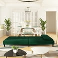 thumbnail image 5 of vidaXL 2-Seater Sofa Bed with Two Pillows Dark Green Velvet, 5 of 8