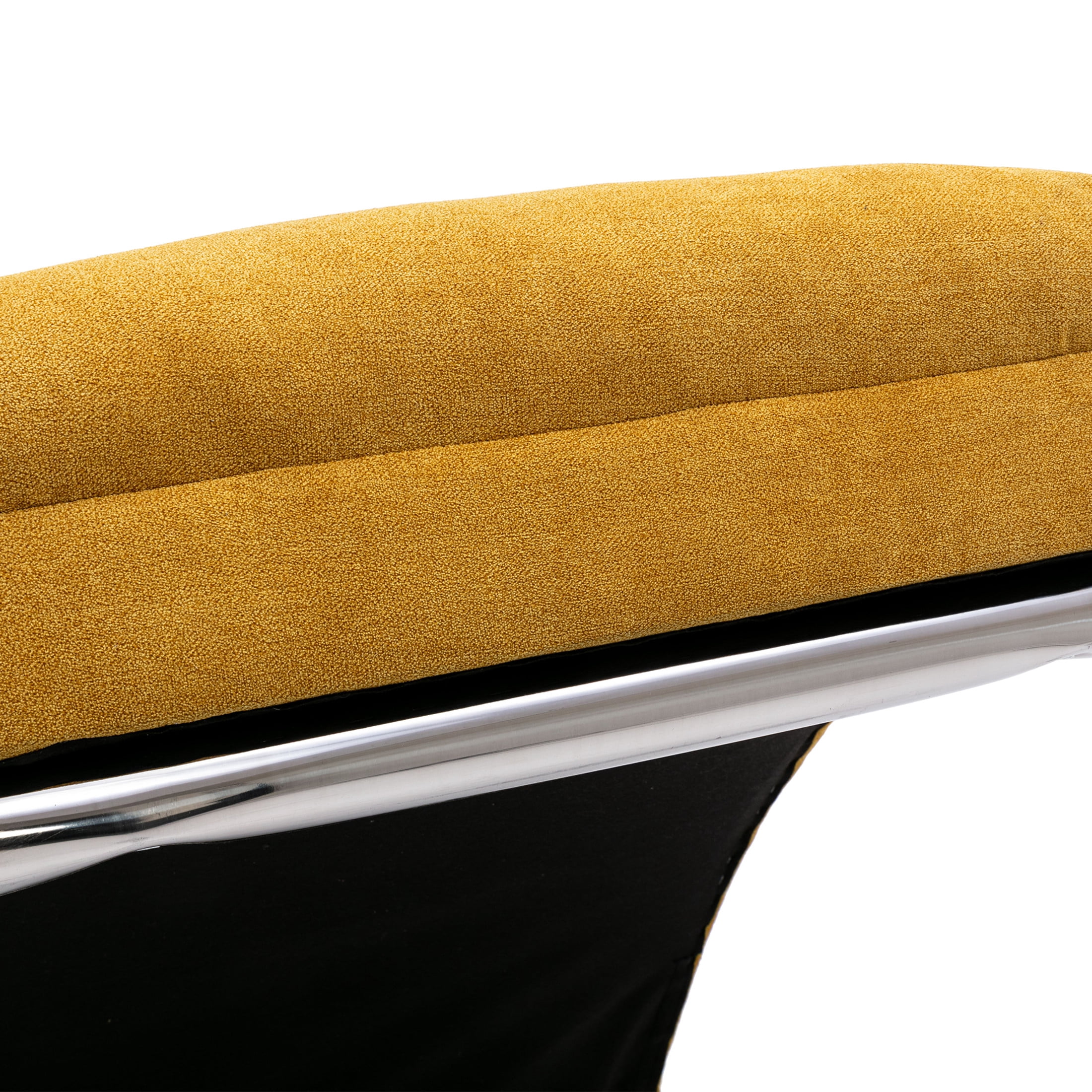 Noble House Upholstered Chaise Lounge Chair with Vibration, Linen Fabric Leisure Recliner, Mustard