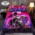 thumbnail image 3 of Custom Name Couple Wolf 3D All Over Printed Bedding Set, 3 of 3