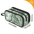 thumbnail image 3 of Green Gardient Marble Pencil Case Stationary Holder Pen Bag Pencil Pouch Tool Organizer 3 Compartments, 3 of 8
