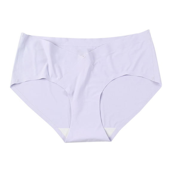 XFYSSS Pregnant Women's Underwear V-shaped Low Waist Support Belly Solid Color Seamless Ice Silk Comfortable Base Shorts for Pregnant Women's Underwear