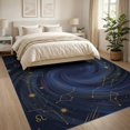 thumbnail image 3 of ODIKA 8'x10' Washable Area Rug Non-Shedding, Easy Care, Vortex Meteorite Astrology Uranus Themed Galaxy Nebula Starry Playful Expressive for King Size Bedroom Under Bed, Master Suite, 3 of 7