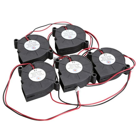 

JTLV 5Pcs Black Brushless DC Cooling Blower Fan 5015S 5V 0.15A 50x15mm