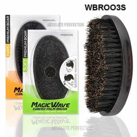 Black Ice Magic Wave 5.25'' Curved Wave Palm Barber Brush Soft Premium