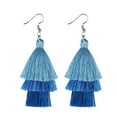 thumbnail image 3 of HOOUN 10pirs Colorful Three Layered Long Tassel Multilayer Vintage Dangle Earrings-Yellow2, 3 of 9