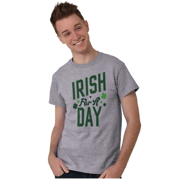 St Patricks Irish For A Day Clover Men's Graphic T Shirt Tees Brisco Brands S