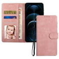 thumbnail image 2 of Wallet Case for iPhone 14 Pro with Card Slot Cash Holder Kickstand Magnetic Clasp Flip Folio Case, Skin-Friendly PU Leather Soft TPU Shockproof Drop Resistant Matte Plain Phone Cover,Pink, 2 of 8
