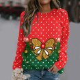 thumbnail image 3 of Gibobby Sudadera con cremallera Mujer Navidad Imprimir Sudadera To largo Sudadera Casual blusas Temperamento Pullover (Verde, S), 3 of 5