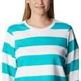 thumbnail image 4 of Columbia Women's Trek Seasonal Ft Graphic Crew, Bright Aqua/Rugby Stripe, Medium, 4 of 8
