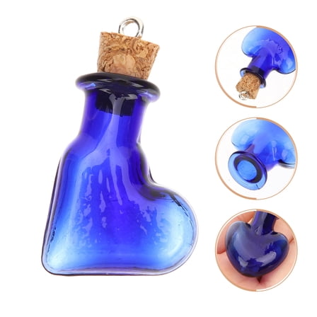 Supvox Mini Wishing Bottles Blue Glass Material with Cork Stoppers 10Pcs