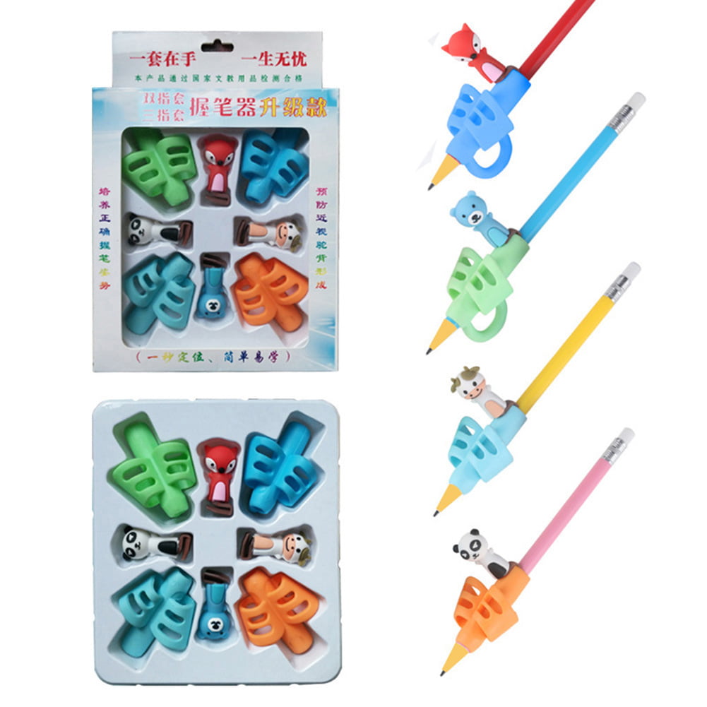 Details about   3 x 2/3-finger Grip Silicone Kid Baby Pen Pencil Holder Help Learn Writing Tool 